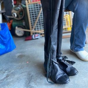 Black chloè knee high boots